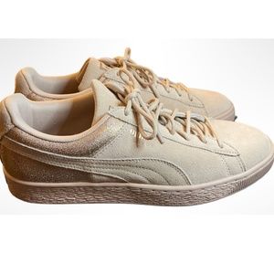 New Puma Suede Classic Women's Sneaker Rose Gold Light Pink Metallic Size 10
